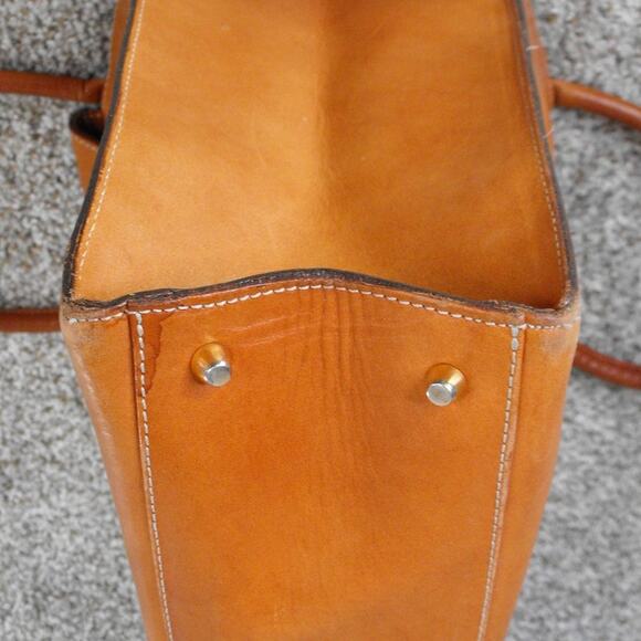 Bridas Cognac Leather Top Handle Satchel Bag Pre-Owned Classic - Picture 12 of 14